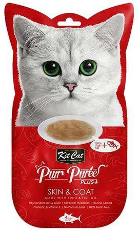 Kit Cat PurrPuree Plus+ Tuna Skin&Coat 4x15g