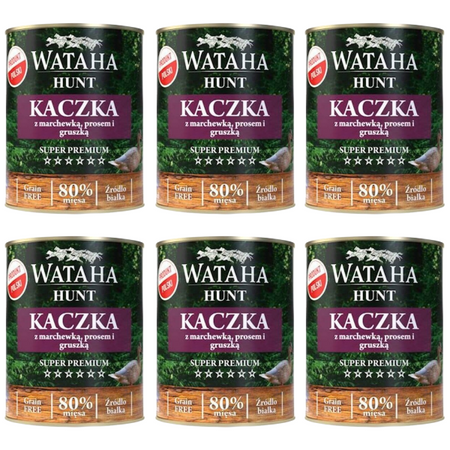 ZESTAW Wataha Hunt Adult kaczka dla psa 6 x 800 g