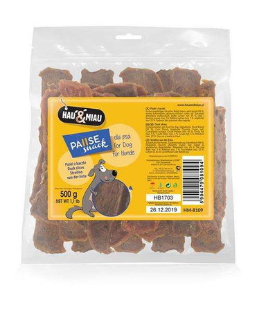 Pausesnack przysmak dla psa, paski z kaczki 500g