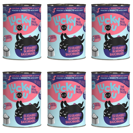 ZESTAW Lucky Lou Lifestage Adult drób i owady 6 x 400 g