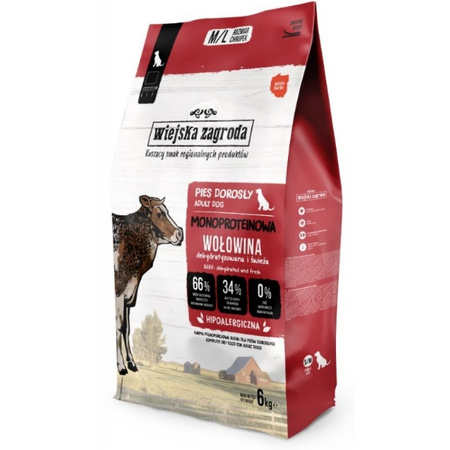 Wiejska Zagroda Monoproteinowa wołowina dla psa M/L 6 kg
