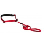 Pas biodrowy ze  smyczą, czerwony