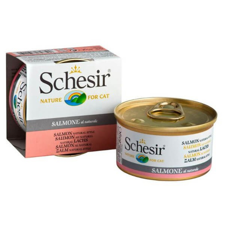 C&B, karma mokra, dla kotów, łosoś w naturalnym bulionie, 85 g, puszka