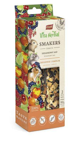 Vita Herbal Smakers Dziadkowy sad  dla gryzoni i królika, 90g, 5 szt.display