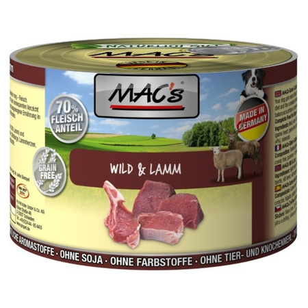 MAC's dziczyzna z jagnięciną dla psa 200 g