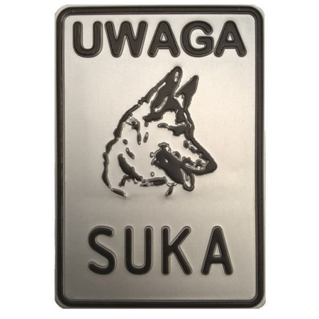 Tabliczka ostrzegawcza "uwaga suka" 14x20 cm