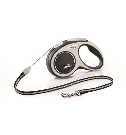 New Comfort, smycz automatyczna dla psa, czarna, S, 5m, linka