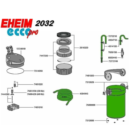 Eheim ecco pro 2032 z wkładkami filtracyjnymi