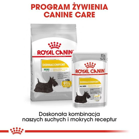 Royal canin mini dermacomfort karma sucha dla psów dorosłych, ras małych o wrażliwej skórze skłonnej do podrażnień 1kg