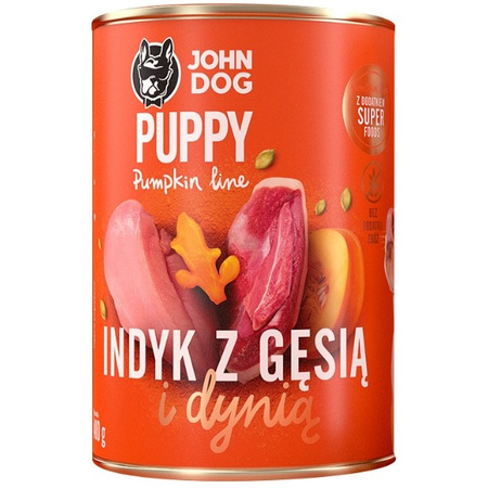 John Dog Pumpkin Line Junior indyk z gęsią i dynią 400 g