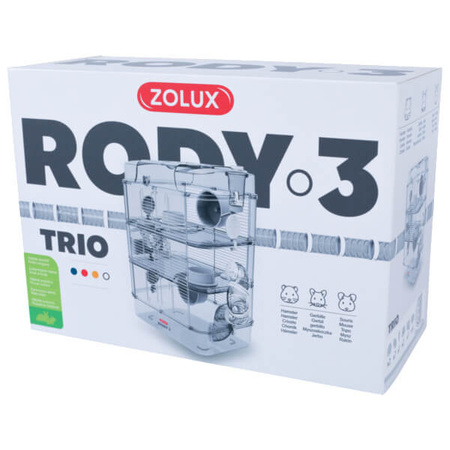 Zolux rody trio 3 klatka dla chomika, myszy 41x27x53 cm