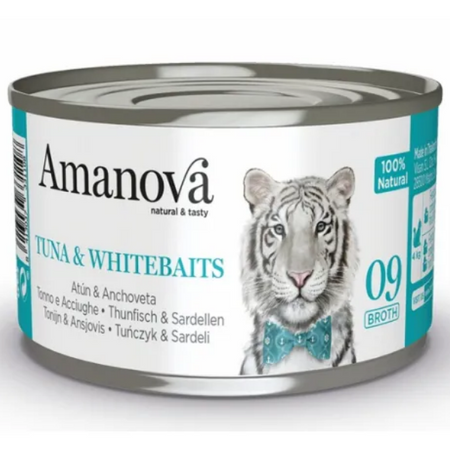 Amanova Cat Tuna & Whitebaits - tuńczyk i białoryby w bulionie puszka 70g