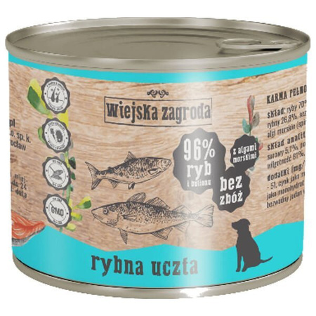 Wiejska zagroda karma rybna uczta dla psa 200 g, 400 g