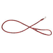 Smycz dla psa okrągła, Serpente, czerwona, skórzana nikiel, 6mm/120cm