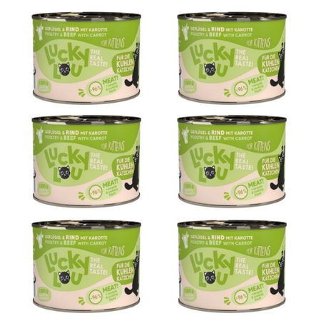 ZESTAW Lucky Lou Lifestage Kitten drób i wołowina 6 x 200 g