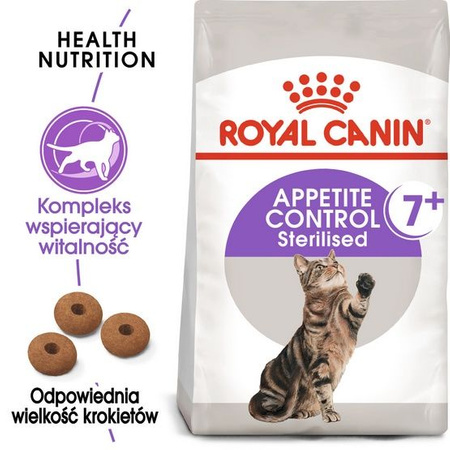 Royal canin sterilised appetite control 7+ karma sucha dla kotów starszych, sterylizowanych, z apetytem 1,5kg