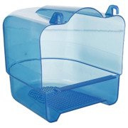 Pojemnik do kąpieli, 15×16×17 cm, niebieski/ przezroczysty