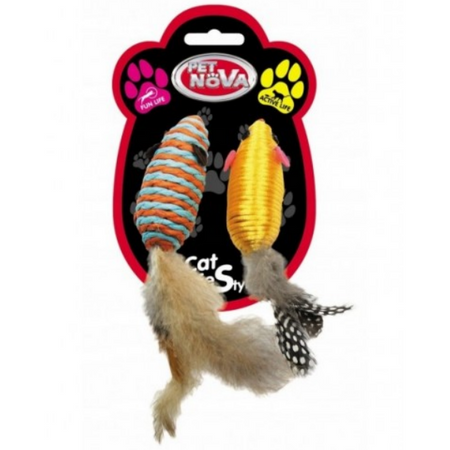 Pet Nova Zestaw 2 myszki z piórami