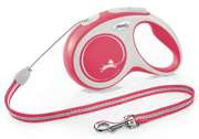 New Comfort, smycz automatyczna dla psa, czerwona, S, 8m, linka