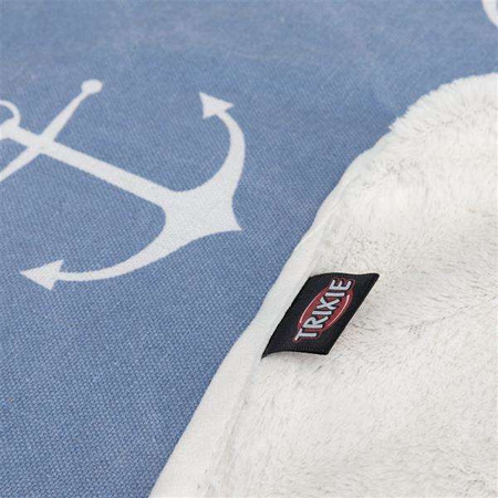 Koc Anchor, 150 × 100 cm, niebieski/biały