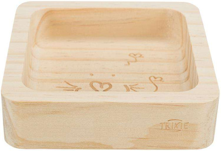 Miska, dla królika/gryzoni, drewniana, 190 ml/11 × 11 cm