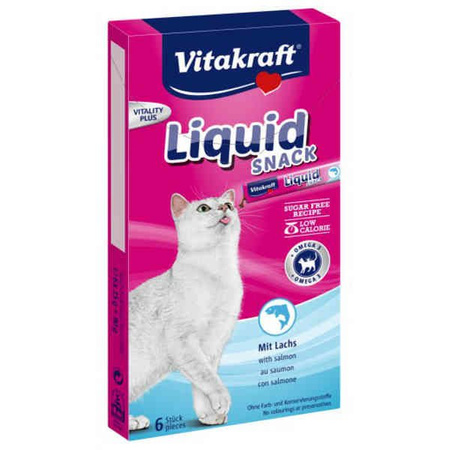 Vitakraft liquid snack pasta z łososiem dla kota 6x15g