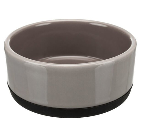 Miska ceramiczna z gumową podstawą, 0.4 l/o 12 cm, szara