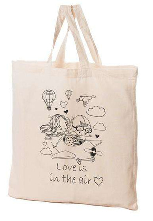 Torba bawełniana 38x42x10cm Jaś i Małgosia - samolot