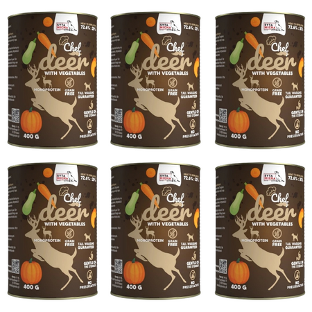 ZESTAW Syta Micha Chef Jeleń z warzywami, 6 x 400 g