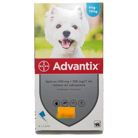 Bayer advantix dla psa 4x1,0 ml 4-10 kg