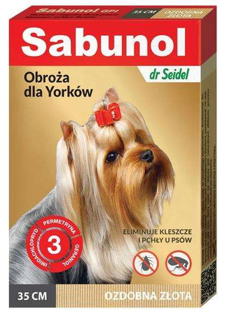 Dr. seidel - sabunol obroża przeciw kleszczom i pchłom dla yorków 35 cm
