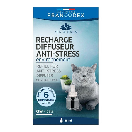 Zestaw 1+1 francodex dyfuzor relaksujący dla kota + francodex wkład do dyfuzora 48 ml