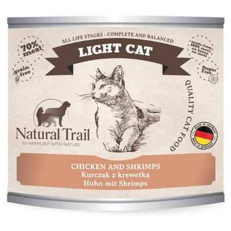 Natural trail light cat kurczak z krewetką dla kota 200 g, 400 g