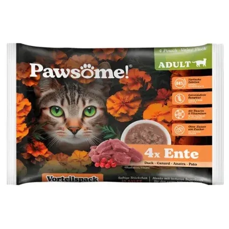 Pawsome Adult Ente - kaczka saszetki 4x85g