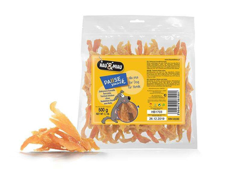 Pausesnack przysmak dla psa, zakręcone kawałki kurczaka 500g