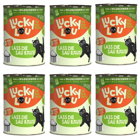 ZESTAW Lucky Lou Lifestage Adult wołowina i dzik 6 x 400 g