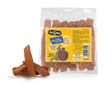 Pausesnack przysmak dla psa, paski z jagnięciną 500g