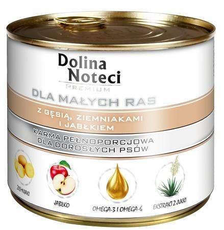 Dolina noteci premium dla psów małych ras z gęsią, ziemniakami i jabłkiem 185 g