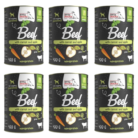 ZESTAW Syta Micha Classic Jeleń z żurawiną i szparagami, 6 x 400 g