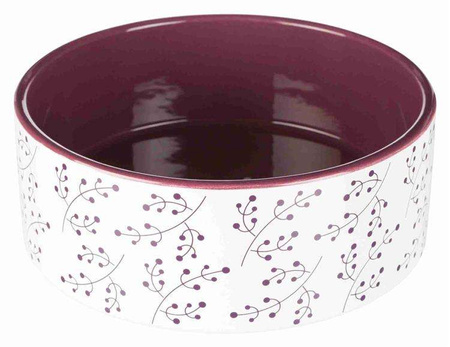 Miska ceramiczna, 1.4 l/? 20 cm, biało/jagodowa