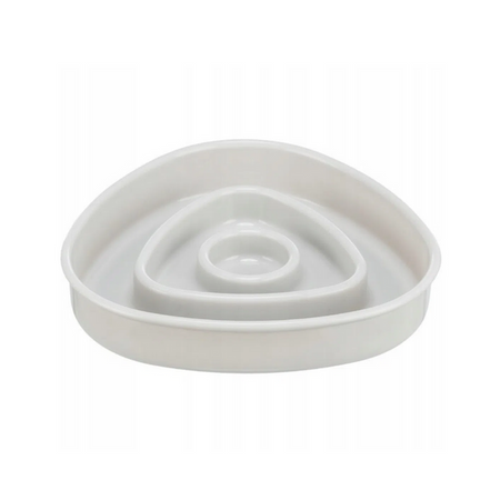 Slow Feeding, miska, dla kota, szara, plastik/TPR, 0,35 l/15×15 cm, spowalniająca jedzenie