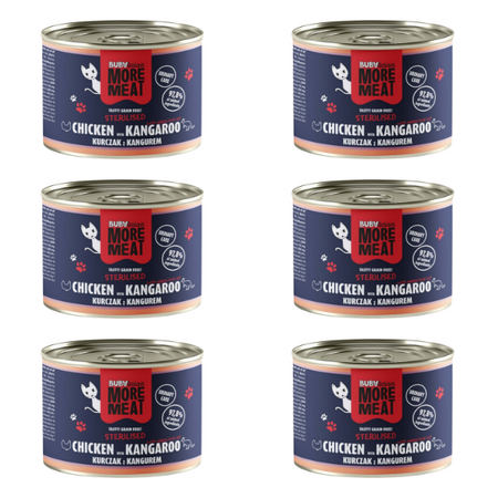 ZESTAW BUBAlicious More Meat Sterilised kurczak z kangurem 6 x 400 g