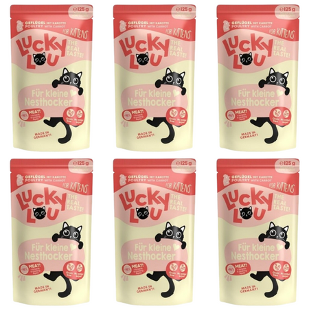 ZESTAW Lucky Lou Lifestage Kitten drób 6 x 125 g