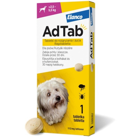 Elanco AdTab na kleszcze i pchły tabletka dla psa 2,5-5 kg 1 szt.