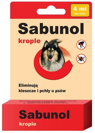 Sabunol krople przeciw pchłom i kleszczom dla psa 4ml