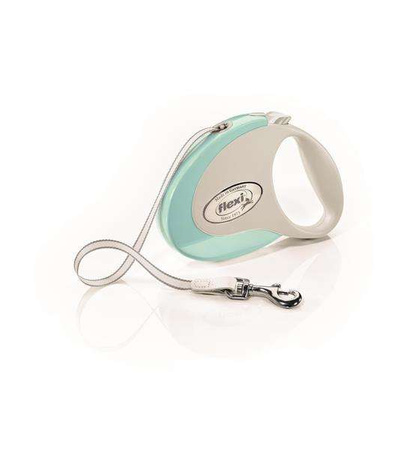 Style, smycz automatyczna dla psa, szaro/biała, M, 5m, taśma
