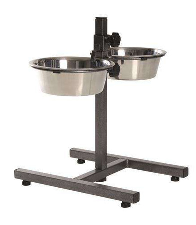 STOJAK REGULOWANY Z MISKAMI 2x1.8L