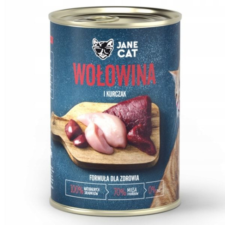 Karma mokra dla kota premium jane cat wołowina i kurczak 400 g