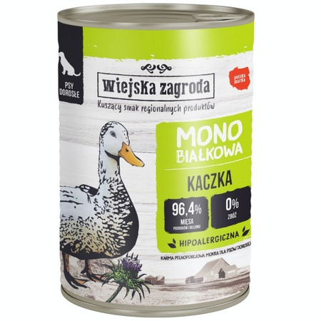 Wiejska Zagroda Monobiałkowa kaczka dla psa 400 g