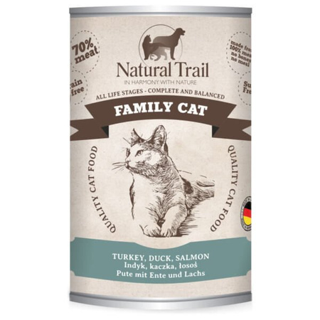 Natural trail family cat indyk, kaczka, łosoś dla kota 200 g, 400 g